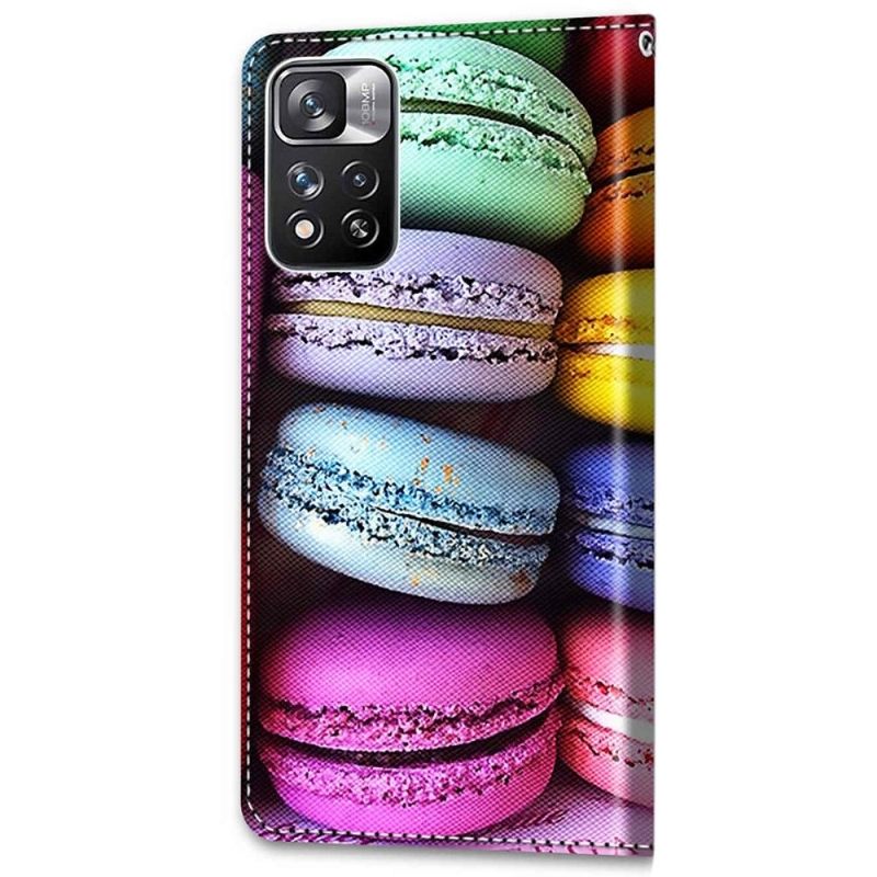 Folio-hoesje voor Xiaomi Redmi Note 11 Pro Plus 5G Anti-fall Macarons