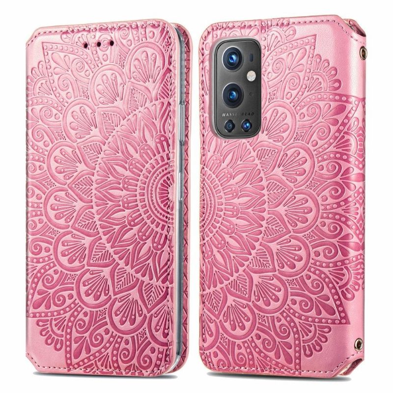 Folio-hoesje voor OnePlus 9 Pro Chique Mandala-leereffect