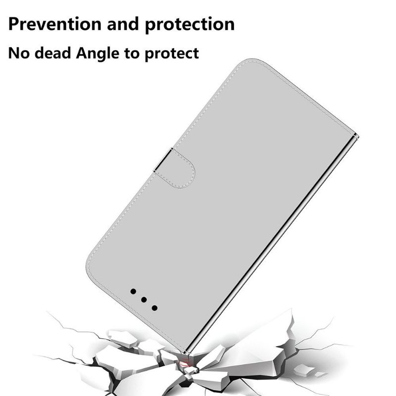 Folio-hoesje voor OnePlus 9 Pro Spiegeleffect Van Kunstleer