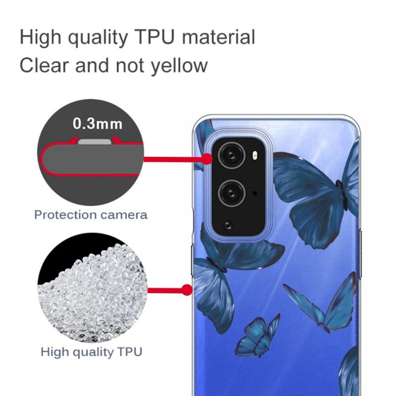 Hoesje voor OnePlus 9 Pro Blauwe Vlinders