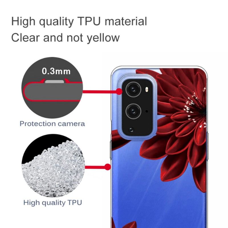 Hoesje voor OnePlus 9 Pro Rode Bloemen