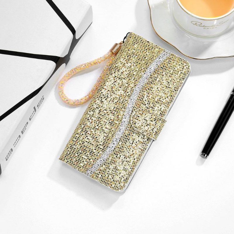 Folio-hoesje voor Samsung Galaxy A13 4G Glitterkaarthouder