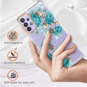 Hoesje voor Samsung Galaxy A13 4G Blauwe Roos