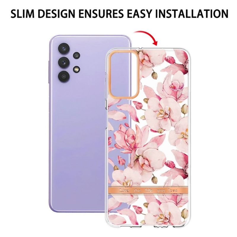 Hoesje voor Samsung Galaxy A13 4G Gardenia Roze Bloem