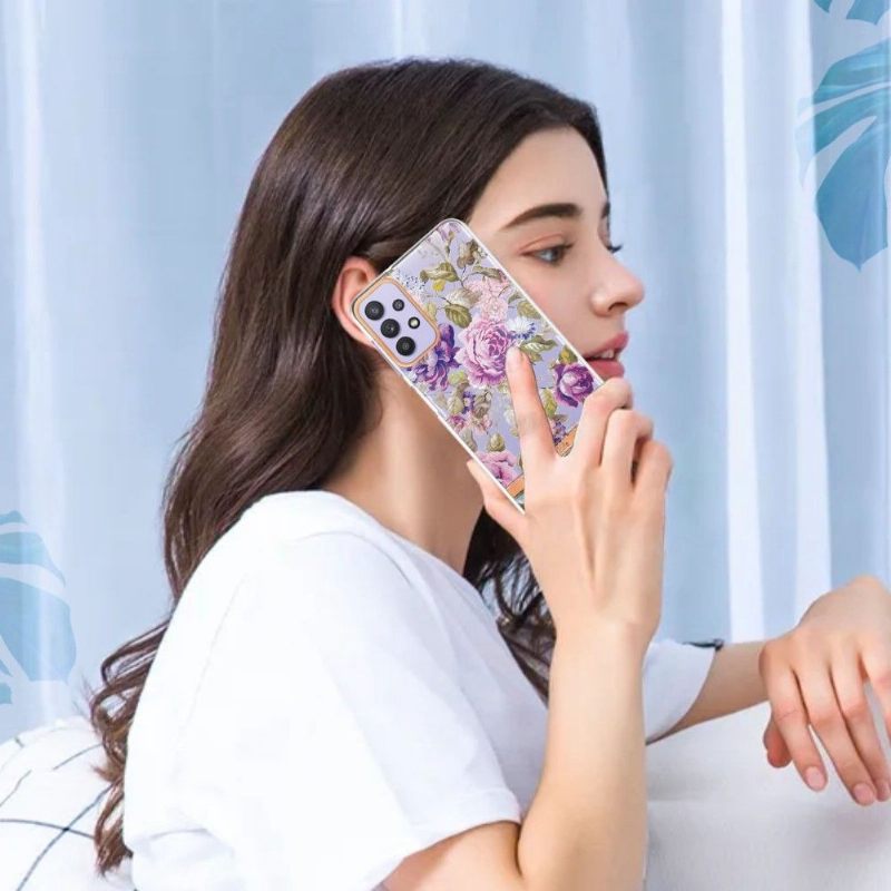 Hoesje voor Samsung Galaxy A13 4G De Violette Pioen