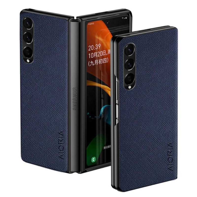 Hoesje voor Samsung Galaxy Z Fold 4 Aioria Kunstleer Geweven Textuur