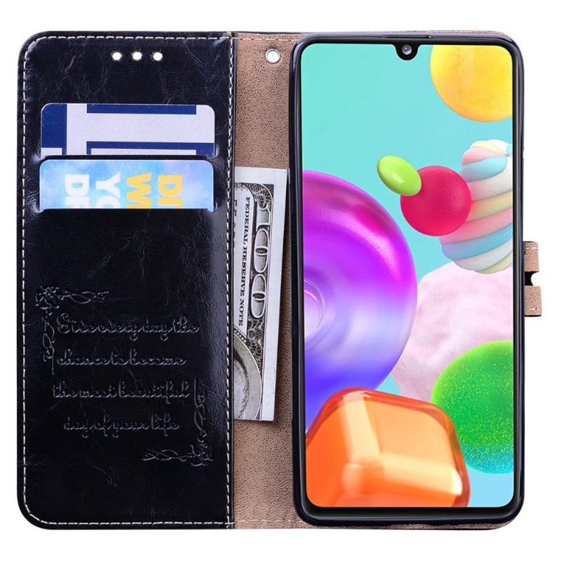 Folio-hoesje voor Samsung Galaxy A41 Anti-fall Luxe Vintage