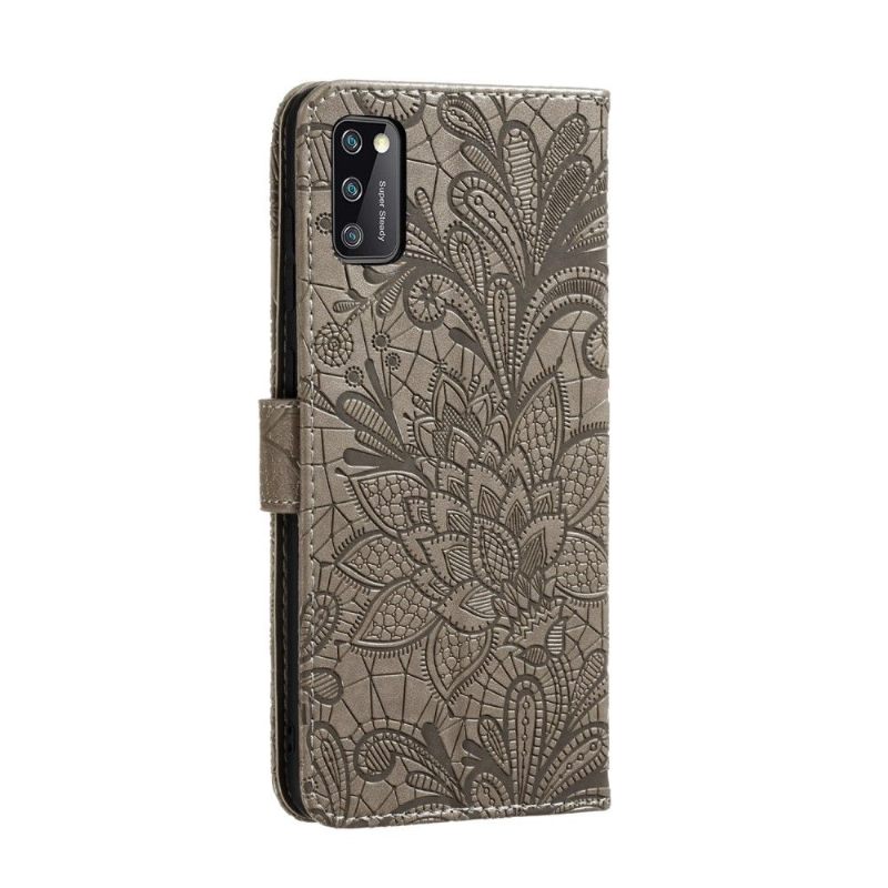 Folio-hoesje voor Samsung Galaxy A41 Chique Kant Bloem