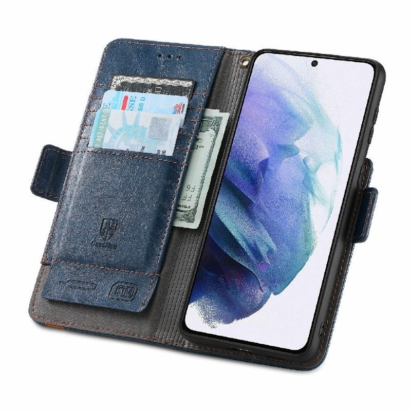 Flip Case voor Samsung Galaxy S21 5G Folio-hoesje Zakelijk Omdraaien