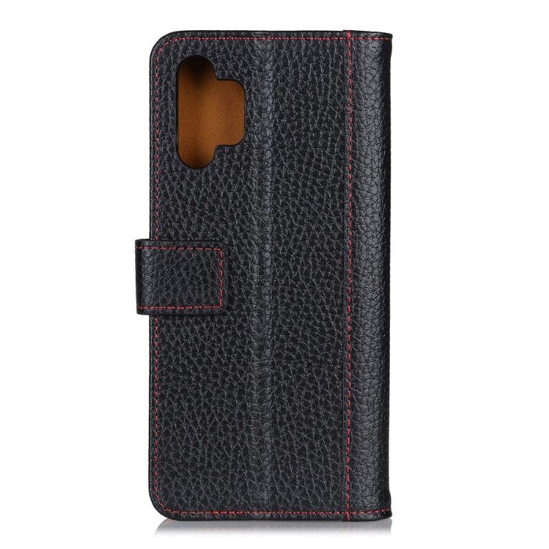 Flip Case voor Samsung Galaxy S21 5G Naden Met Generfd Leereffect