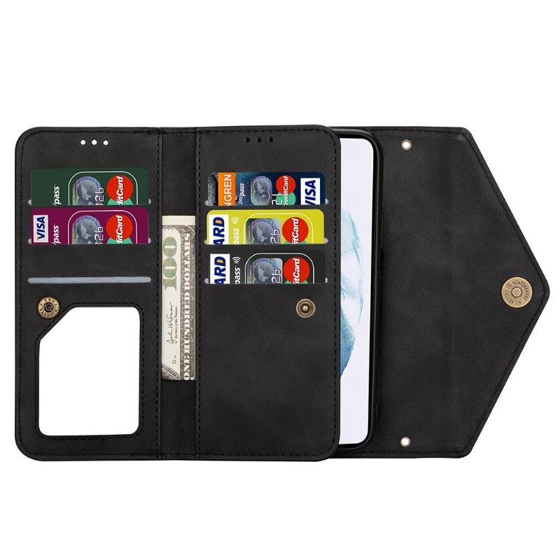 Folio-hoesje voor Samsung Galaxy S21 5G Anti-fall Portemonnee Leren Ledereffect N.bekus