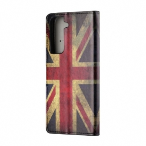 Folio-hoesje voor Samsung Galaxy S21 5G Vintage Engelse Vlag