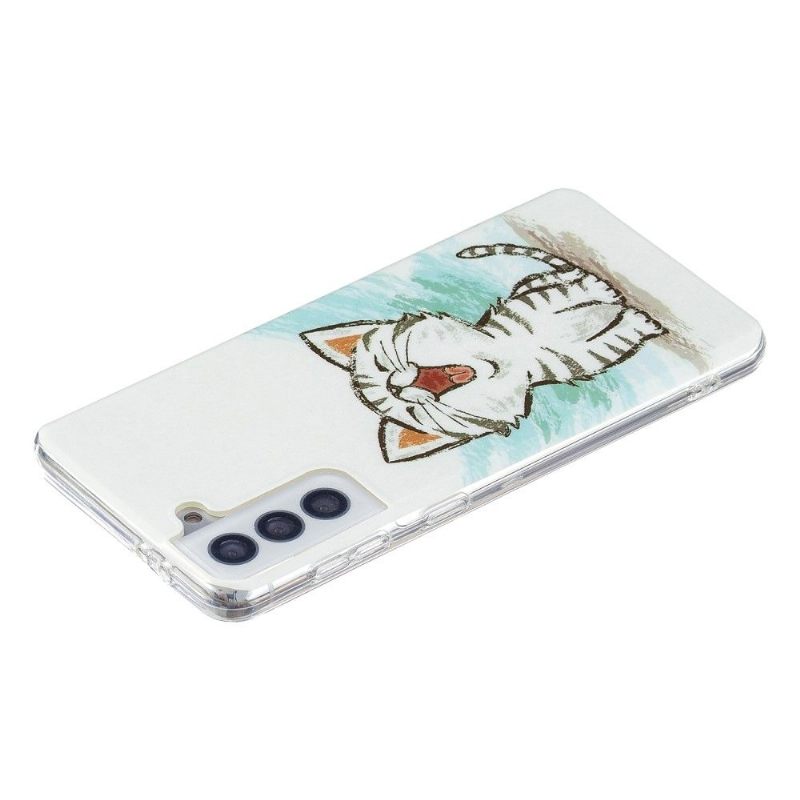 Hoesje voor Samsung Galaxy S21 5G Anti-fall Fluorescerende Chatinhoud