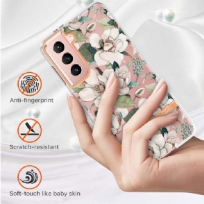 Hoesje voor Samsung Galaxy S21 5G Anti-fall Witte Bloem Gardenia