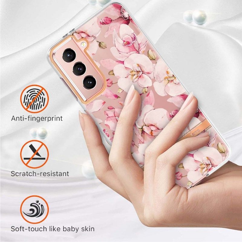 Hoesje voor Samsung Galaxy S21 5G Gardenia Roze Bloem