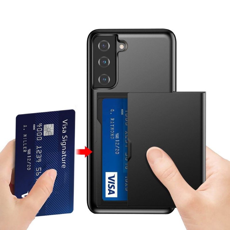 Hoesje voor Samsung Galaxy S21 5G Locard Kaarthouder Met Mat Effect