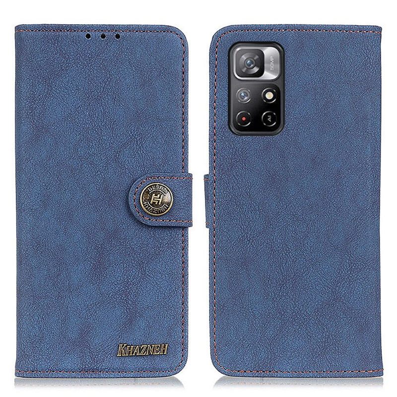 Folio-hoesje voor Poco M4 Pro 5G Khazneh Retro Leder Effect