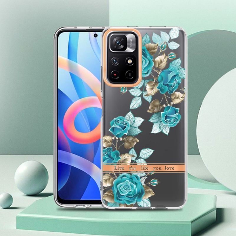 Hoesje voor Poco M4 Pro 5G Blauwe Roos