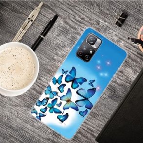 Hoesje voor Poco M4 Pro 5G Blauwe Vlinders