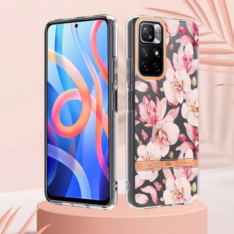 Hoesje voor Poco M4 Pro 5G Gardenia Roze Bloem