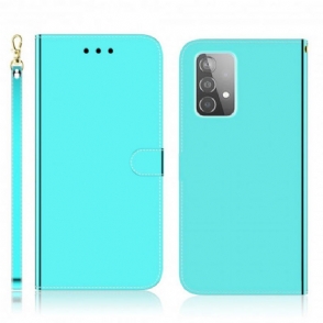 Folio-hoesje voor Samsung Galaxy A52 4G / A52 5G / A52s 5G Spiegelhoes Van Imitatieleer