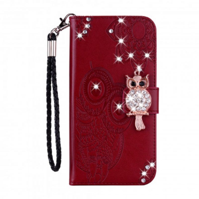 Folio-hoesje voor Samsung Galaxy A52 4G / A52 5G / A52s 5G Uil Mandala En Charme