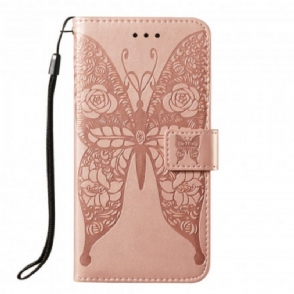 Folio-hoesje voor Samsung Galaxy A52 4G / A52 5G / A52s 5G Vlinder Bloemenpatroon