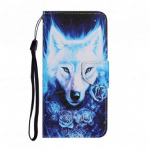 Folio-hoesje voor Samsung Galaxy A52 4G / A52 5G / A52s 5G Witte Wolf