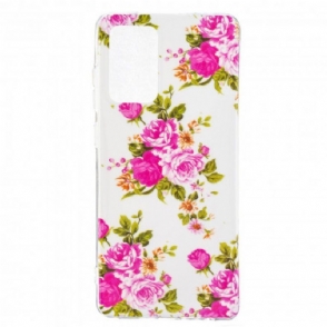 Hoesje voor Samsung Galaxy A52 4G / A52 5G / A52s 5G Fluorescerende Bloemenserie