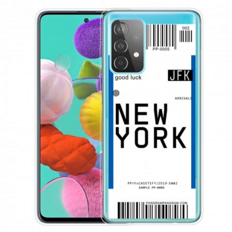 Hoesje voor Samsung Galaxy A52 4G / A52 5G / A52s 5G Instapkaart Naar New York