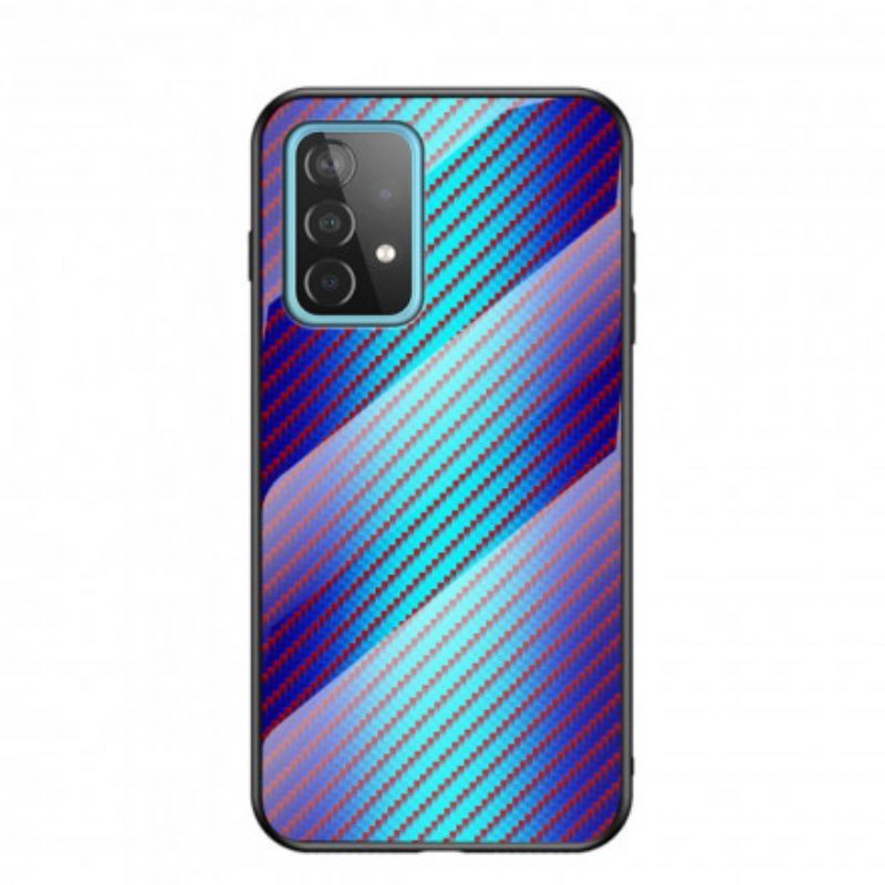 Hoesje voor Samsung Galaxy A52 4G / A52 5G / A52s 5G Koolstofvezel Gehard Glas