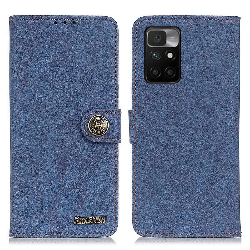 Folio-hoesje voor Xiaomi Redmi 10 Anti-fall Khazneh Retro Leereffect