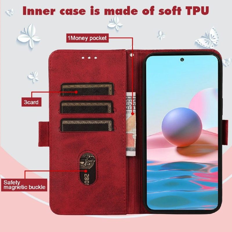 Folio-hoesje voor Xiaomi Redmi 10 Kattenillustratie Met Leereffect
