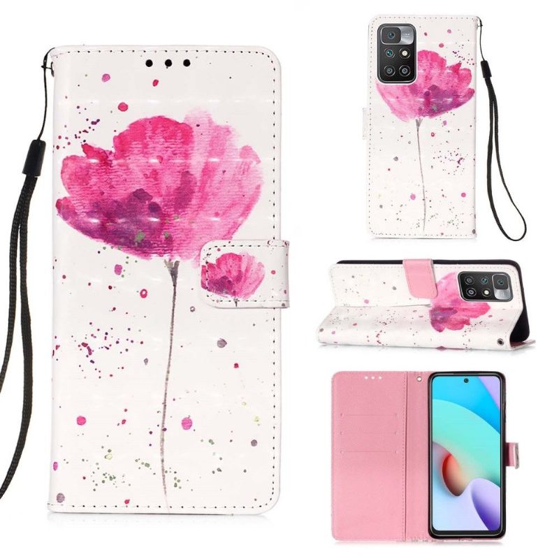 Leren Hoesje voor Xiaomi Redmi 10 Bescherming Aquarel Bloem