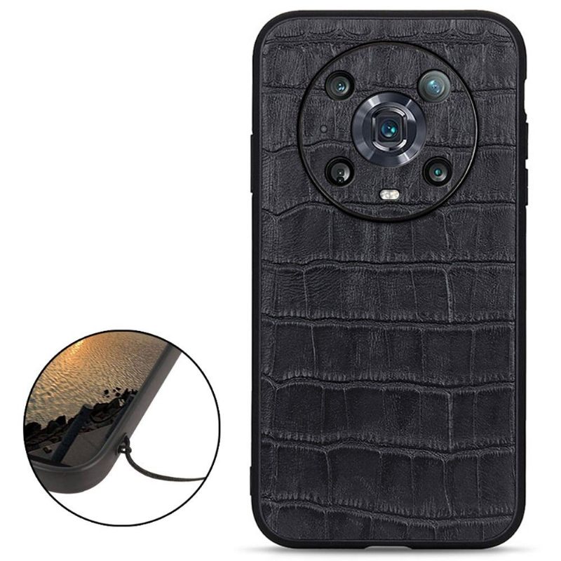 Hoesje voor Honor Magic 4 Pro Chique Croco-huidlook