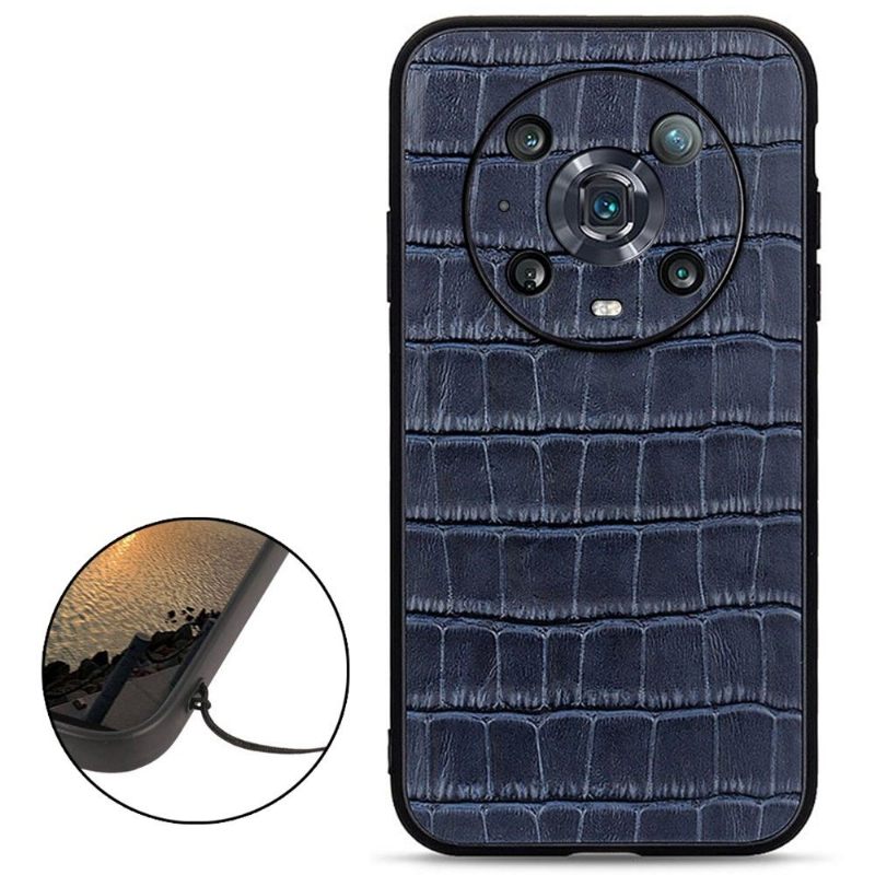 Hoesje voor Honor Magic 4 Pro Chique Croco-huidlook