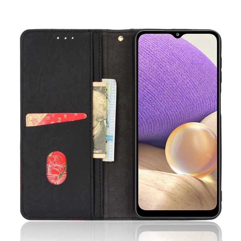 Folio-hoesje voor Samsung Galaxy A32 4G Retro Kunstleer