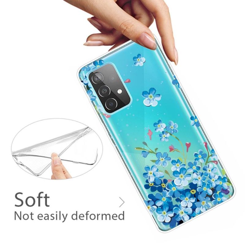 Hoesje voor Samsung Galaxy A32 4G Blauwe Bloemen