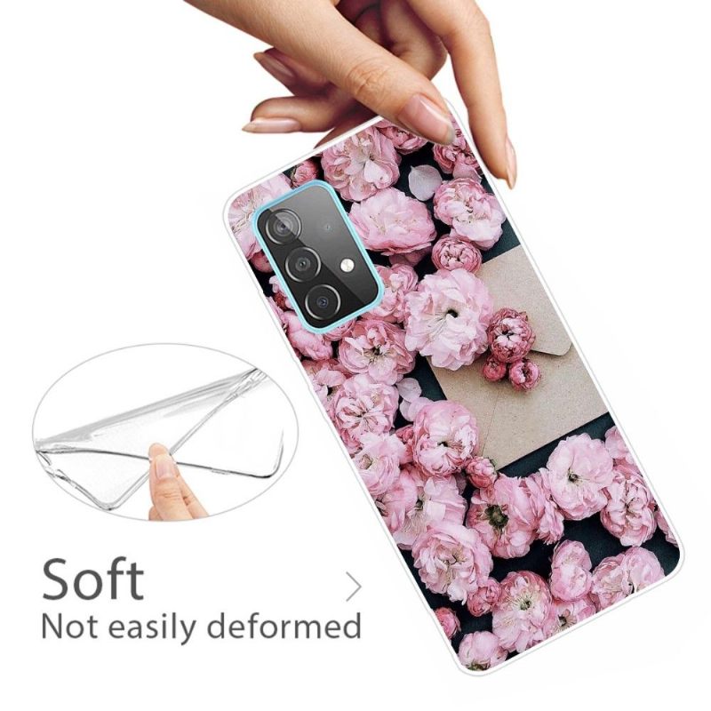 Telefoonhoesje voor Samsung Galaxy A32 4G Bescherming Roze Bloem