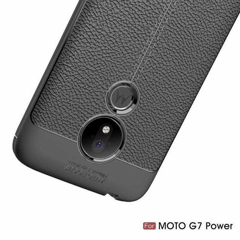 Hoesje voor Motorola Moto G7 Power Anti-fall Afwerkingsgel Van Kunstleer