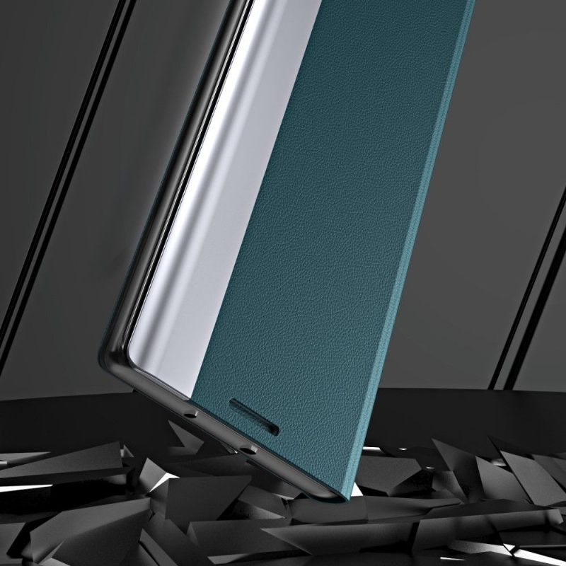 Cover voor Samsung Galaxy M52 5G Zakelijke Magneet Met Leereffect