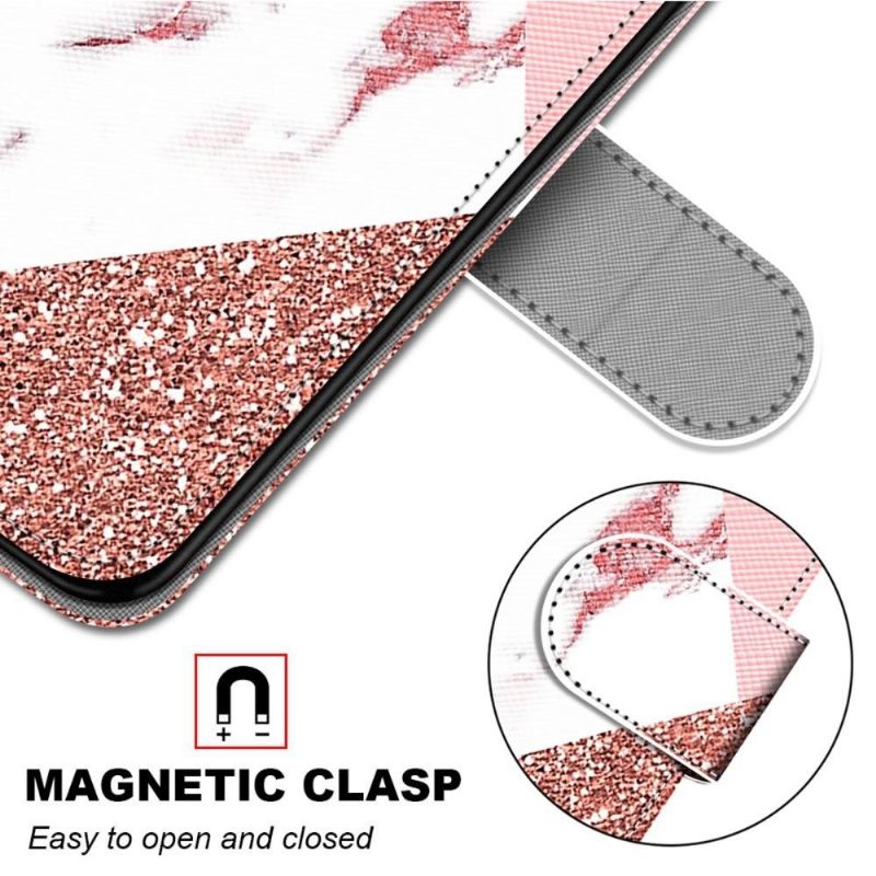 Folio-hoesje voor Samsung Galaxy M52 5G Glittermarmer