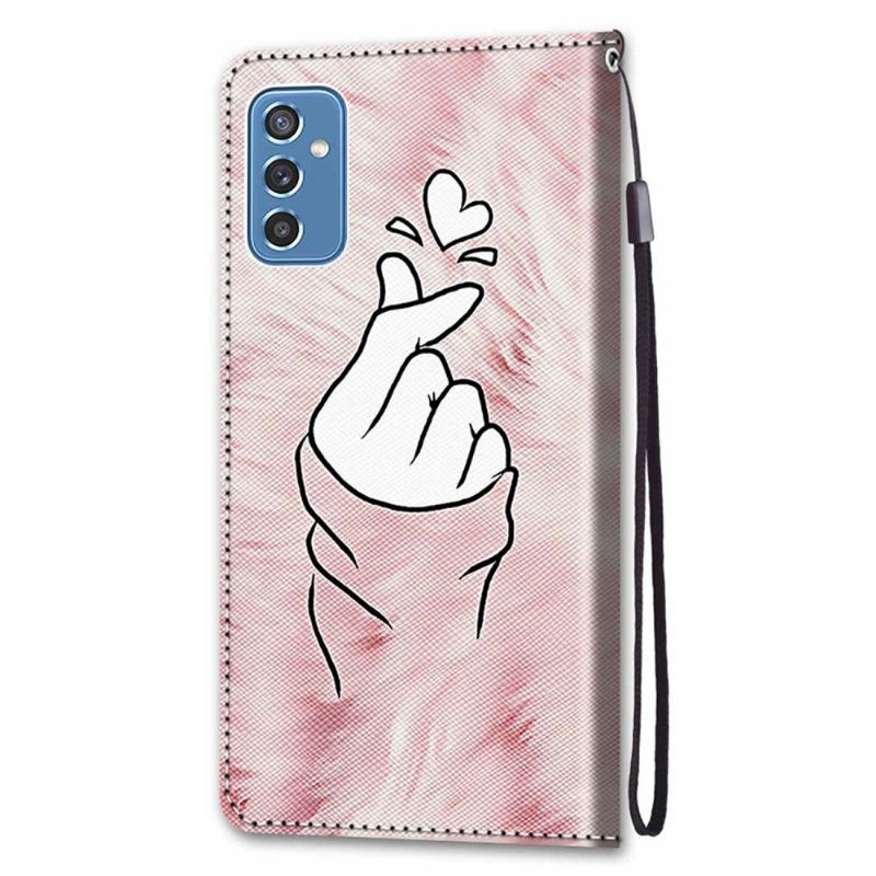 Folio-hoesje voor Samsung Galaxy M52 5G Koreaans Hart