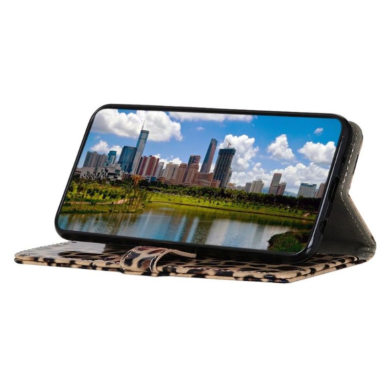 Folio-hoesje voor Samsung Galaxy M52 5G Kunstleer Luipaardstijl