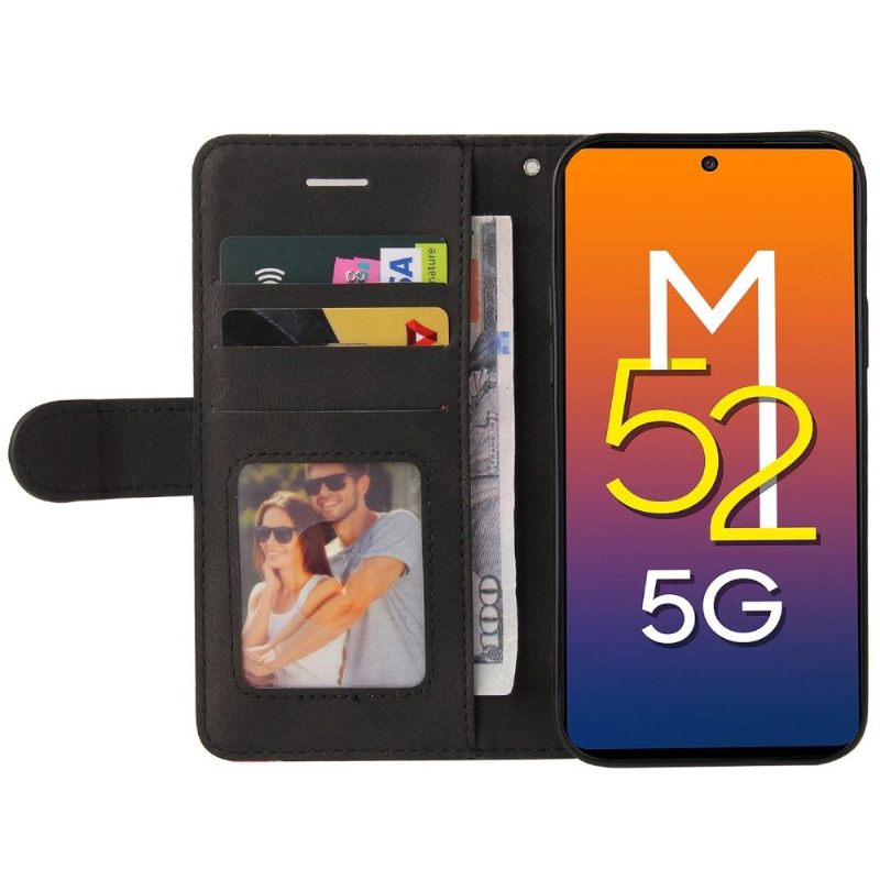 Leren Hoesje voor Samsung Galaxy M52 5G Bescherming Bicolor Artistiek