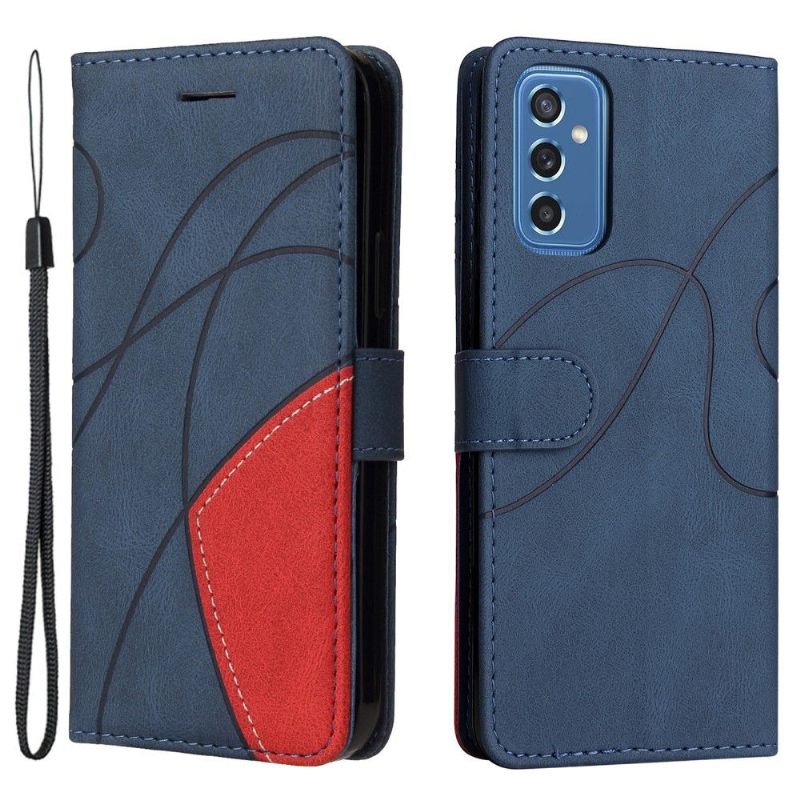 Leren Hoesje voor Samsung Galaxy M52 5G Bescherming Bicolor Artistiek