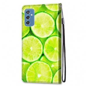 Leren Hoesje voor Samsung Galaxy M52 5G Citroen