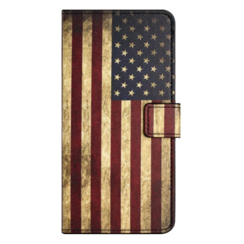 Folio-hoesje voor iPhone 14 Vintage Amerikaanse Vlag