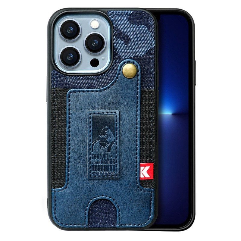 Hoesje voor iPhone 14 Kaarthouder En Jeansriem