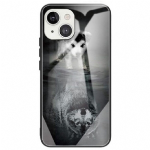 Hoesje voor iPhone 14 Puppy Dream Gehard Glas